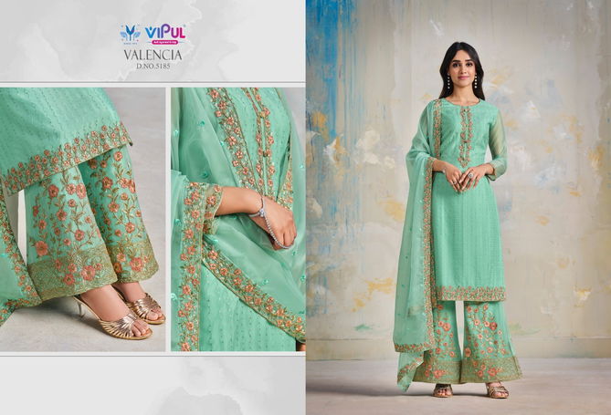 Valencia By Vipul Organza Heavy Designer Salwar Suits Catalog